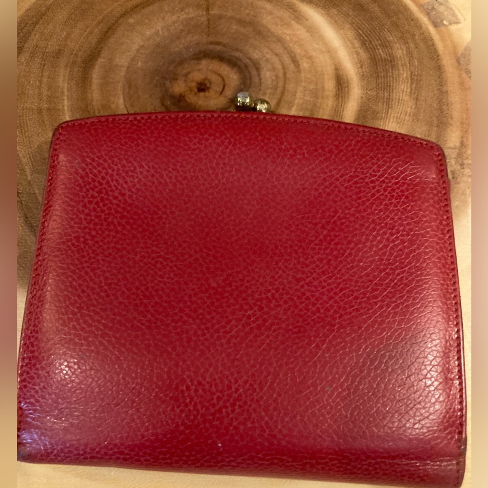 Vintage Coach Madison Continental Clutch Wallet With Kisslock Scarlet Red❤️ Rare - Picture 4 of 16